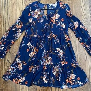 Navy blue floral dress